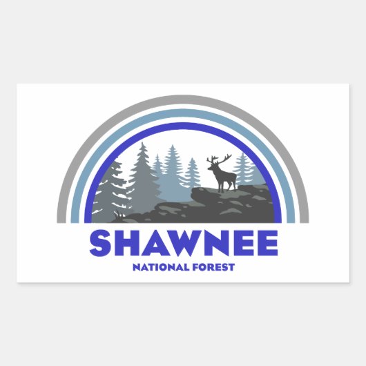 Sticker Rectangulaire Shawnee National Forest Rainbow Deer (Devant)
