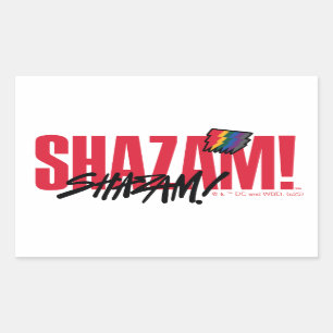 Sticker Rectangulaire SHAZAM ! Furie des dieux Logo des boulons arc-en