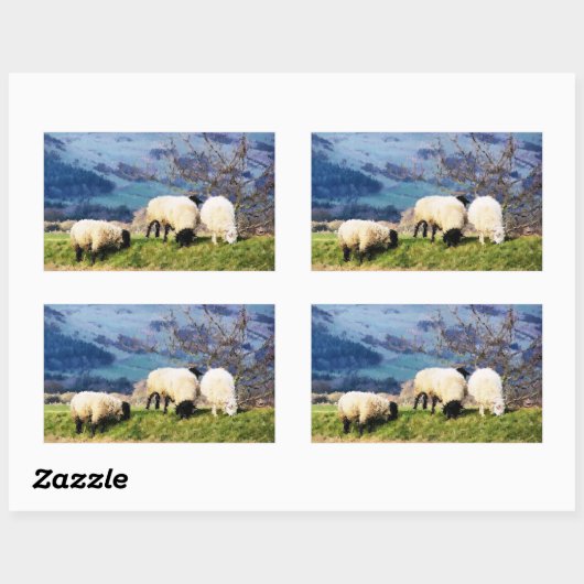 STICKER RECTANGULAIRE SHEEP (Feuille)