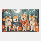 Sticker Rectangulaire Shiba Inu Halloween Éffrayant (Devant)