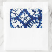 Sticker Rectangulaire Shibori Tie Dye Mer du Sud Indigo Batik (Sac)