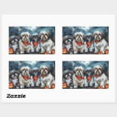 Sticker Rectangulaire Shih Tzu Halloween Épouvantable (Feuille)