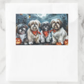 Sticker Rectangulaire Shih Tzu Halloween Épouvantable (Sac)