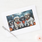 Sticker Rectangulaire Shih Tzu Halloween Épouvantable (Enveloppe)