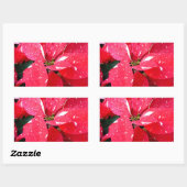 Sticker Rectangulaire Shimmer Star Surprise Poinsettia vacances Florale (Feuille)
