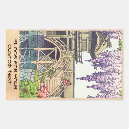 Sticker Rectangulaire Shinto et son architecture, Kameido Bridge Kawase (Devant)