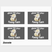 Sticker Rectangulaire Show me your funny face riant Alpaka Lama (Feuille)