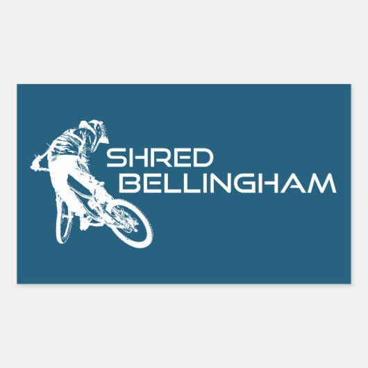 Sticker Rectangulaire Shred Bellingham VTT Washington (Devant)