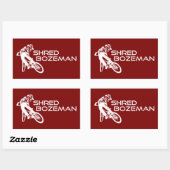 Sticker Rectangulaire Shred Bozeman Montana Mountain Biking (Feuille)