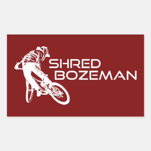 Sticker Rectangulaire Shred Bozeman Montana Mountain Biking (Devant)