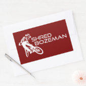 Sticker Rectangulaire Shred Bozeman Montana Mountain Biking (Enveloppe)