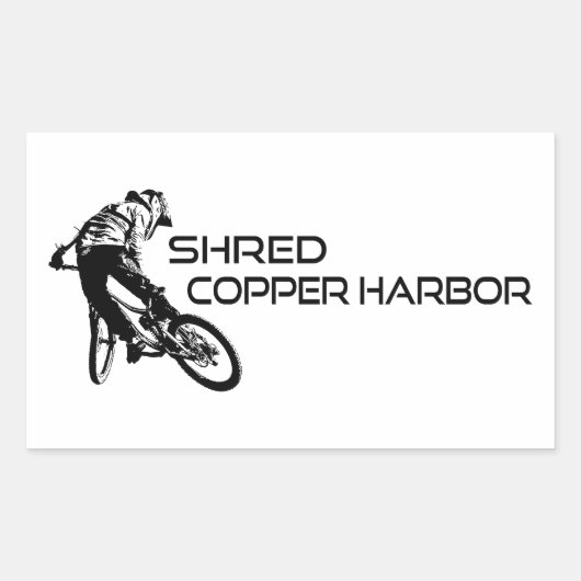 Sticker Rectangulaire Shred Copper Harbor Michigan Mountain Biking (Devant)
