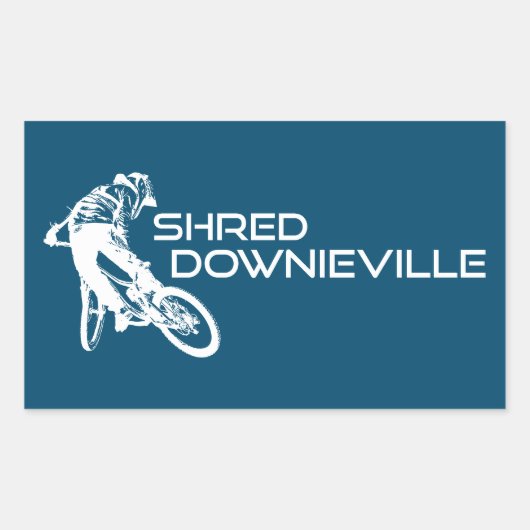 Sticker Rectangulaire Shred Downieville Californie VTT (Devant)