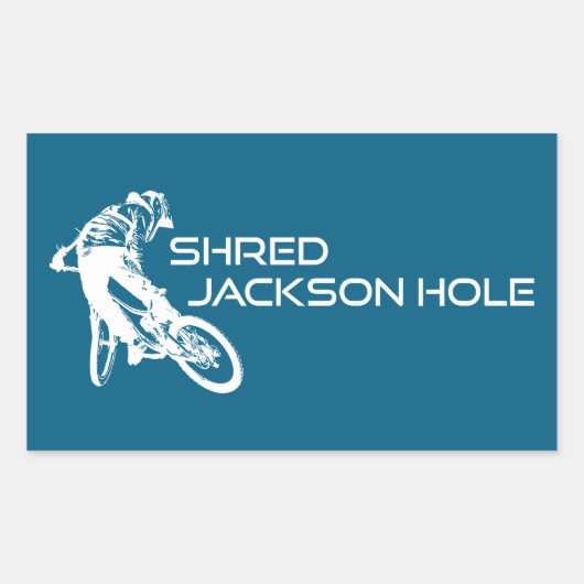 Sticker Rectangulaire Shred Jackson Hole Wyoming Mountain Biking (Devant)