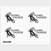 Sticker Rectangulaire Shred Lake Tahoe Mountain VTT (Feuille)