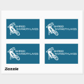 Sticker Rectangulaire Shred Mammoth Lakes California Mountain Biking (Feuille)