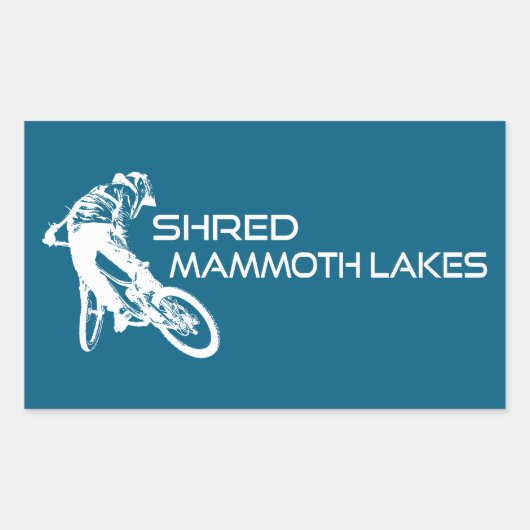 Sticker Rectangulaire Shred Mammoth Lakes California Mountain Biking (Devant)