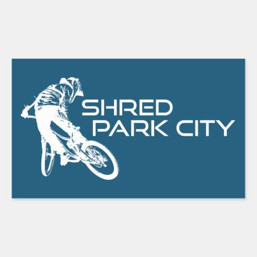 Sticker Rectangulaire Shred Park City VTT Utah (Devant)