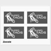 Sticker Rectangulaire Shred Taos New Mexico Mountain Biking (Feuille)