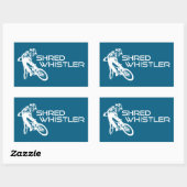 Sticker Rectangulaire Shred Whistler British Columbia Mountain Biking (Feuille)