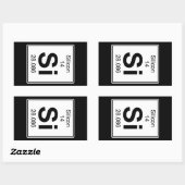 Sticker Rectangulaire Si - Silicon (Feuille)