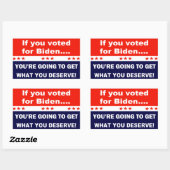Sticker Rectangulaire Si vous avez voté pour Biden... (Feuille)