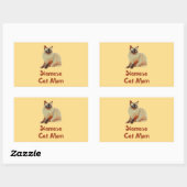 Sticker Rectangulaire Siamese Chat Maman (Feuille)