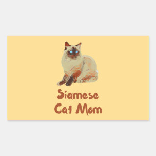 Sticker Rectangulaire Siamese Chat Maman