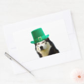 Sticker Rectangulaire Sibérien Husky Chien Saint Patrick jour (Enveloppe)