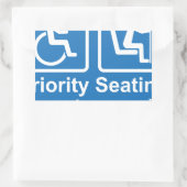 Sticker Rectangulaire Siège prioritaire pour les clients handicapés a (Sac)