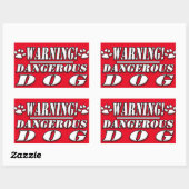 Sticker Rectangulaire Signal d'avertissement | Chien dangereux (Feuille)