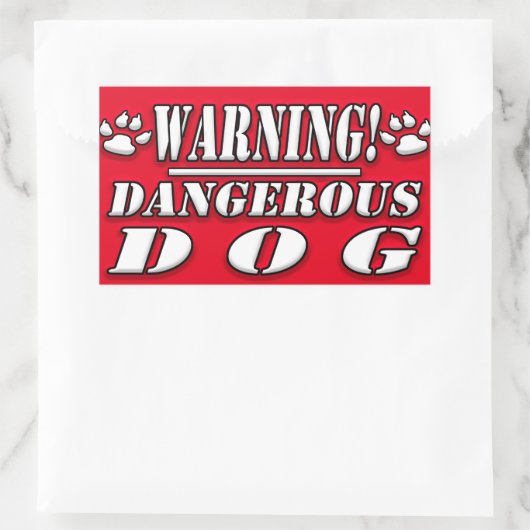 Sticker Rectangulaire Signal d'avertissement | Chien dangereux (Sac)