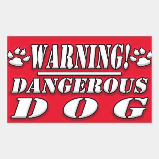 Sticker Rectangulaire Signal d'avertissement | Chien dangereux (Devant)