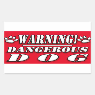 Sticker Rectangulaire Signal d'avertissement | Chien dangereux