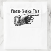 Sticker Rectangulaire Signal d'avertissement rétroactif : doigt pointant (Sac)