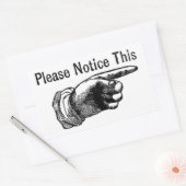 Sticker Rectangulaire Signal d'avertissement rétroactif : doigt pointant (Enveloppe)