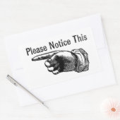 Sticker Rectangulaire Signal d'avertissement rétroactif : doigt pointant (Enveloppe)