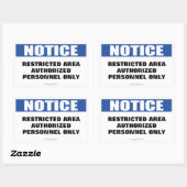 Sticker Rectangulaire Signal d'avis de zone réglementée (Feuille)