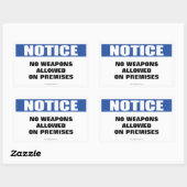 Sticker Rectangulaire Signal d'avis d'interdiction d'armes (Feuille)