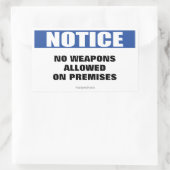 Sticker Rectangulaire Signal d'avis d'interdiction d'armes (Sac)