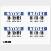 Sticker Rectangulaire Signal d'avis (max 5 lignes) (Feuille)