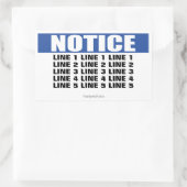 Sticker Rectangulaire Signal d'avis (max 5 lignes) (Sac)