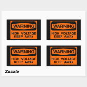 Sticker Rectangulaire signal haute tension (Feuille)