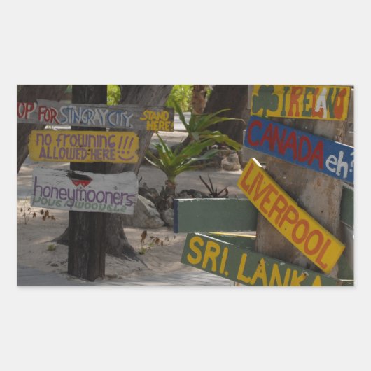 Sticker Rectangulaire Signal Point Rum Grand Cayman (Devant)