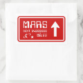 Sticker Rectangulaire Signal routier de Mars (Sac)