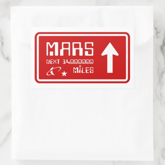 Sticker Rectangulaire Signal routier de Mars (Sac)