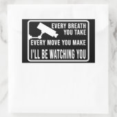 Sticker Rectangulaire signalétique drôle attention à vous regarder (Sac)