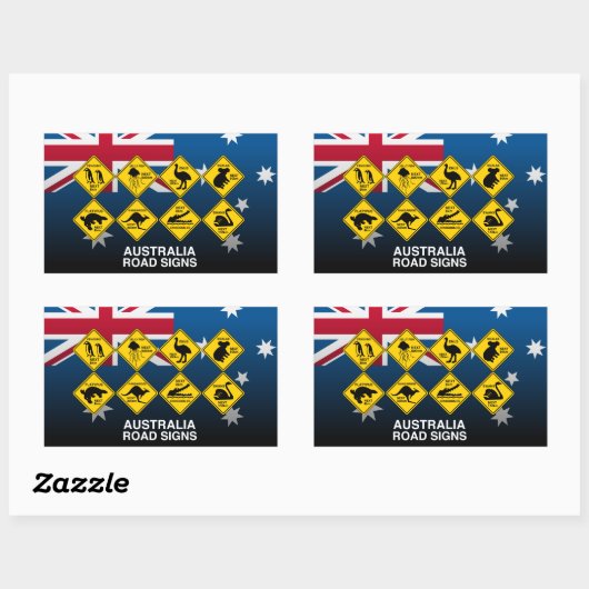 Sticker Rectangulaire signalisation routière australienne (Feuille)