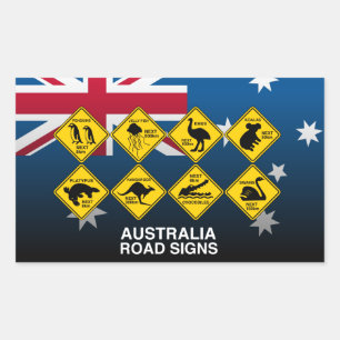 Sticker Rectangulaire signalisation routière australienne