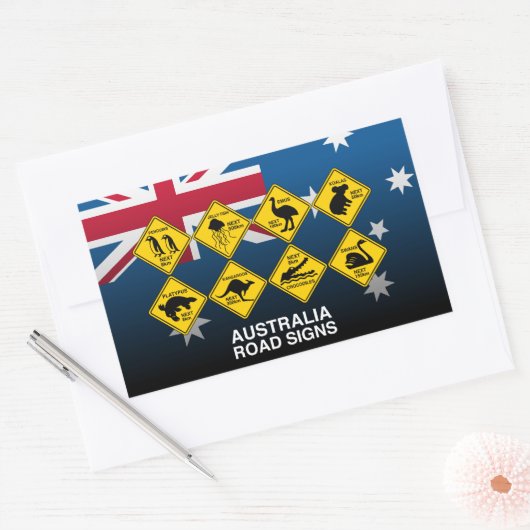 Sticker Rectangulaire signalisation routière australienne (Enveloppe)